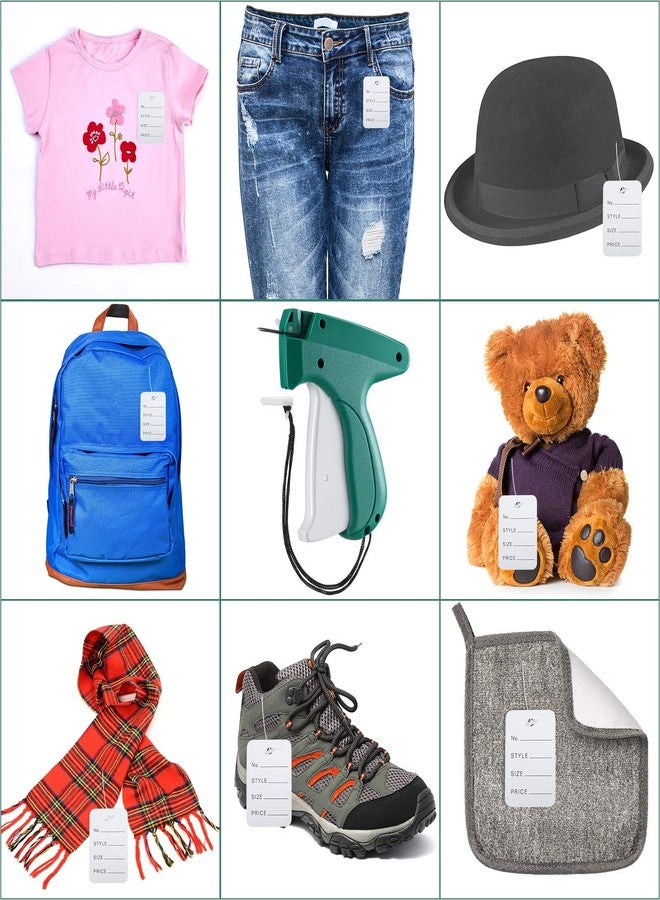 Honoson 6006 Pcs Clothes Garment Tag, Tagging Gun for Clothing with 6 Needles Attacher Garment Tag Price Tags 2 Inch Standard Plastic Fasteners Barbs Clothing Paper Size Name Style Steel - Image 3